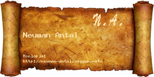 Neuman Antal névjegykártya